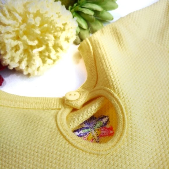 Sweet 2 Piece Yellow Butterfly Dress & Bloomers - Picture 4 of 6
